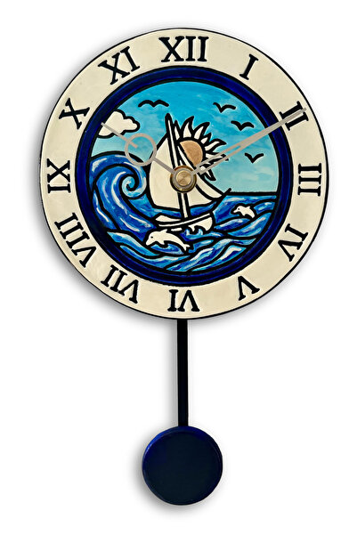 Tick Tack Clocks Bodrum Koleksiyonu Seramik Sarkaçlı Duvar Saati | El Yapımı ...