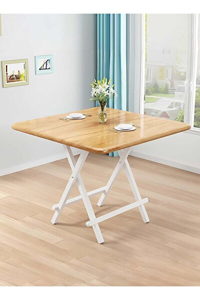 Taimi 3-Piece Folding Dining Set,Table with 2 Chairs Elegant Design, Wooden Table 80x80x74cm Wooden Color