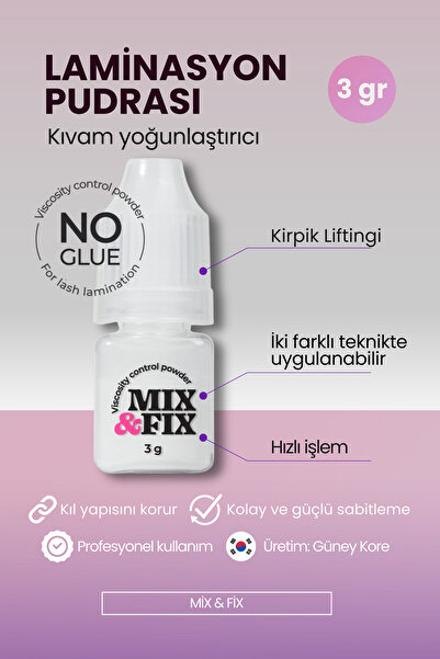 nunlash MİX & FİX Laminasyon pudrası 3gr (Kirpik laminasyonu)