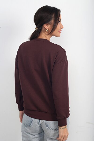 By Saygı Γυναικείο Φούτερ Μπροστά με ρέλι oversized