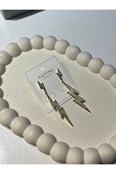 Pure Zirkon Taşlı Şimşek Model Çelik Küpe