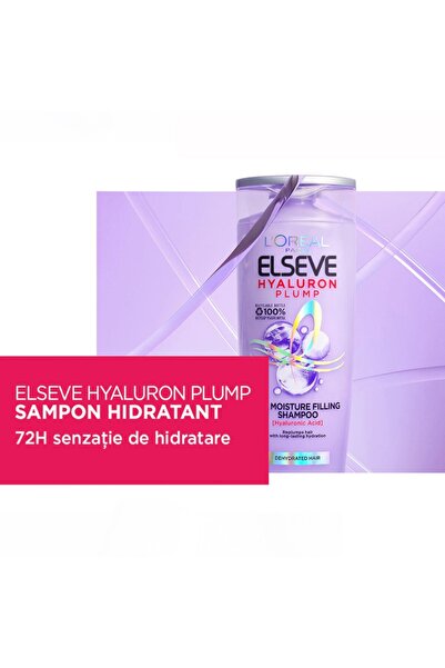 ELSEVE Shampoo 400 ml and Mask 300 ml, Hyaluron Plump for Dehydrated Hair Package