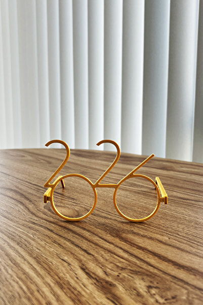 NEWYEAR 2026 Yeni Yıl Gözlüğü Altın Sarısı