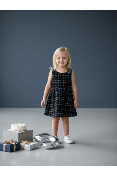 Zekids Kız Bebek Tüvit Kumaş Kolsuz Elbise
