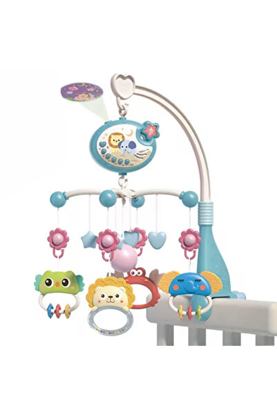 Denn Store Carusel Muzical pentru Pătuț bebelus, Proiecție & Telecomandă 0+ luni jucarii Cantece leagan