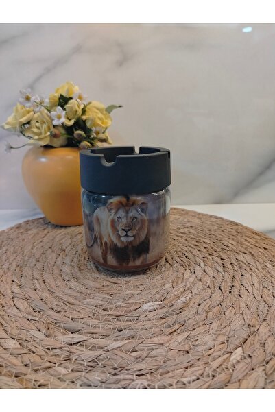MDKLİFE Cam Kavanoz Küllük Aslan