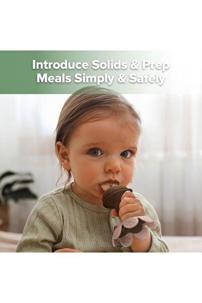 Haakaa Flower Baby Fruit Feeder & Breastmilk Popsicle Mold Set (Blush)