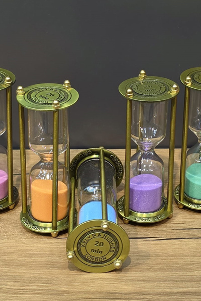 CİYU TİCARET Vintage Görünümlü Metal Kum Saati 20 dk Hediyelik Dekoratif Kum ...