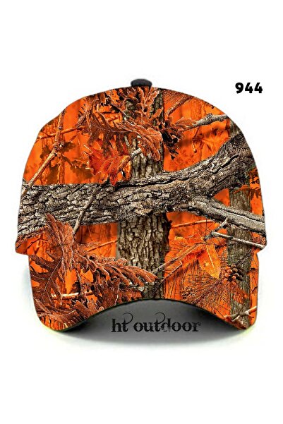 HT Outdoor قبعة بنمط شجرة برتقالية