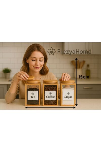 Amentes Spice Jar Mica Glass 15 cm Coffee Tea Sugar Jar