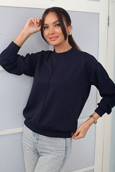 By Saygı Γυναικείο Φούτερ Μπροστά με ρέλι oversized