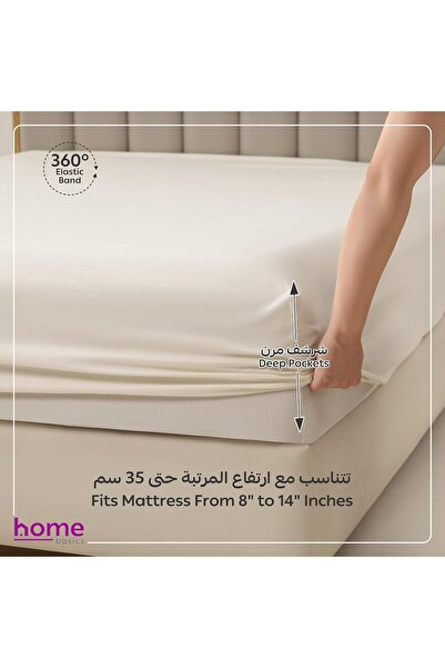 D DONETELLA FEEL THE LUXURY DONETELLA Fitted Sheet Set - Super King 200x200 cm, 3-Piece, 35 cm Deep Pocket