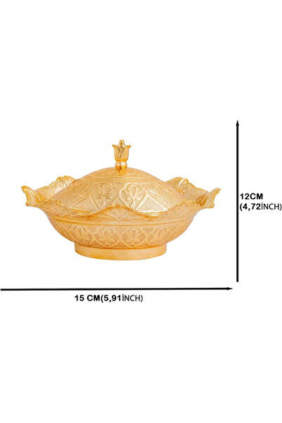 Generic Chic Ottoman-Style Copper Sugar Pot with Lid – Magical Gold Color, Stylish Design, Made in Turkey