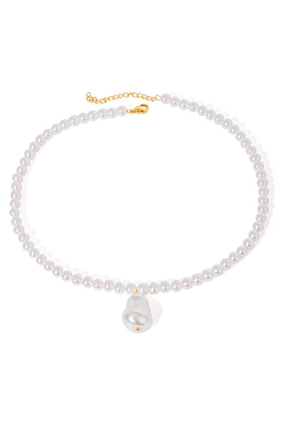 Eva Grace Meredith necklace, with pearls, gold, stainless steel