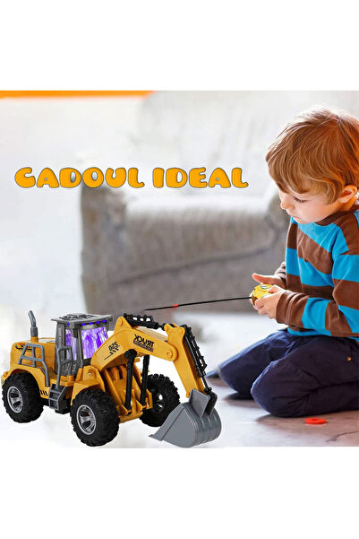 Pitikot Pitikot® RC Remote Control Toy Excavator, with Front Loader Bucket, 360° Rotation, 1:30 Scale