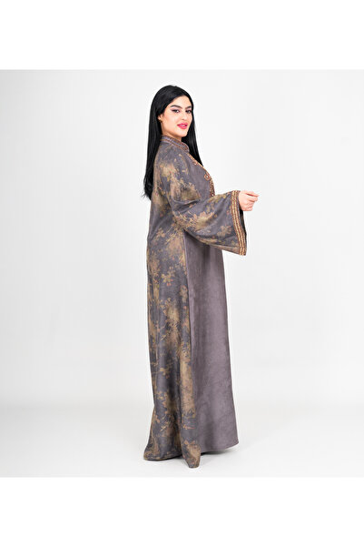 IKKXA Winter Colorful Beads Embroidery Jalabiya