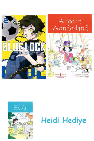 Bloomsbury القفل الأزرق 2 + أليس في بلاد العجائب + هايدي