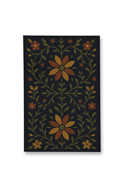 Rugs Modern Halı MOSSO Μαύρο Διακοσμητικό Χαλί με Λουλουδάτο Σχέδιο και Υφαντ...