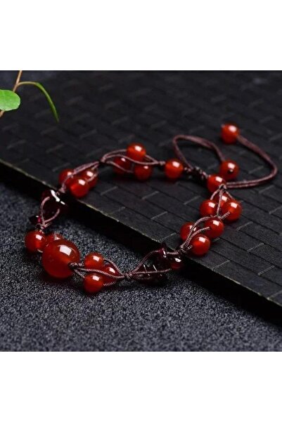 valkyrie Red Agate & Garnet Natural Stone Bracelet – Adjustable Macrame Designnatural Stone