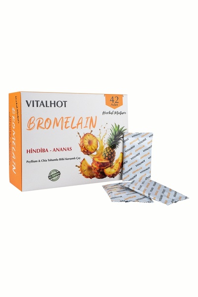 VITALHOT Bromelain Hindiba Ananas Çayı (42 kullanım) Doğal Bitki Özlü DETOX