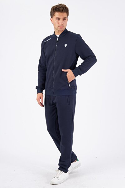 Marco Ferry Fleece-Lined 3 Thread Winter Tracksuit Set Navy Blue 5721-L