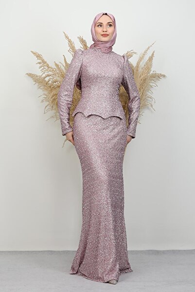 lizatesettür Melida Takım Abiye Gül Kurusu