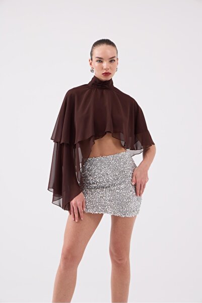 HOLLY LOLLY Sequined Mini Harley Skirt Gray