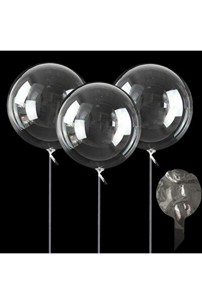 Organizasyon Pazarı 18 Inch Transparent Bobo Balloon – Large Size Durable Party and Birthday Decoration Balloon 40-45 cm