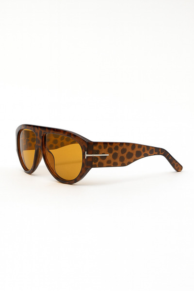 Eyesofia Baptin Ford Vintage Leopard Rimmed Unisex Sunglasses
