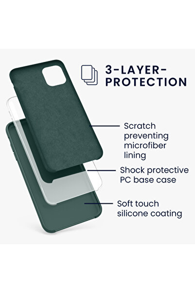 KWmobile Case for Apple iPhone 11, Silicone, Green, 49724.169