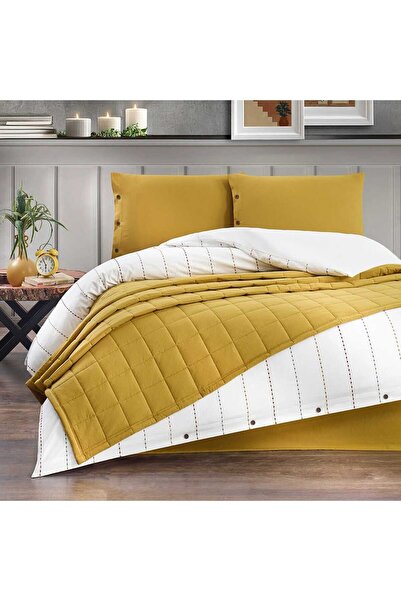 Altınbaşak Freda Çeyiz Seti 5 Parça Yatak Örtülü Nevresim Takımı Amber