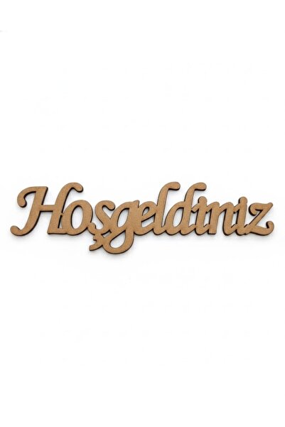 PAŞAOĞLU PLEKSİ 1 Adet yapışkansız 20 X 4 cm Hoşgeldiniz Ahşap Yazı 3mm Ham Mdf ,Nişan ,Söz ,Kapı Süsü