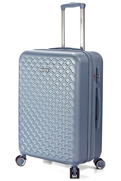 Benzi Cărucior extensibil mediu BZ 5823, ABS, 65x40x24 cm, blocare, 4 roți 360°, albastru deschis