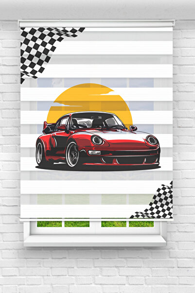 Perdecizade (ENXBOY)ARABA DİJİTAL BASKILI ZEBRA PERDE-COCUK ODASI-STOR PERDE