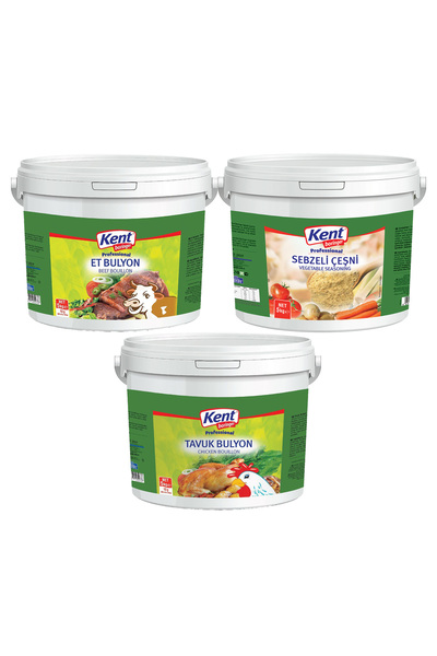 Kent Boringer 3’lü Pro Mutfak Çeşni & Bulyon Seti Sebzeli Çeşni, Et, Tavuk Bu...