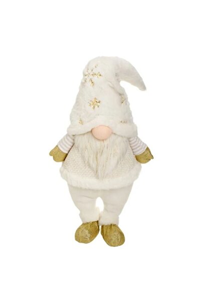 AB HOMES Figurină decorativă AB HOMES, Gnome 70cm, Ecru cu detalii aurii