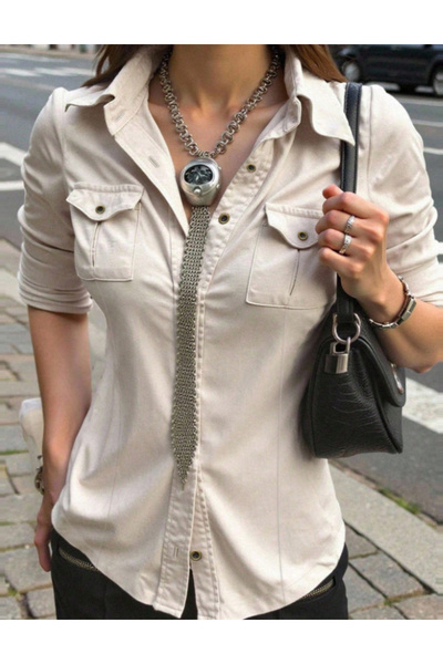 Sheya Shein shirt, beige