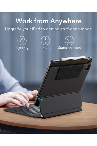 ESR iPad Pro 12.9 Inch (3Rd/4Th/5Th/6Th Generation) Nesil – 2018/2020/2021/2022) Rebound Magnetic 360 Keyboard Case