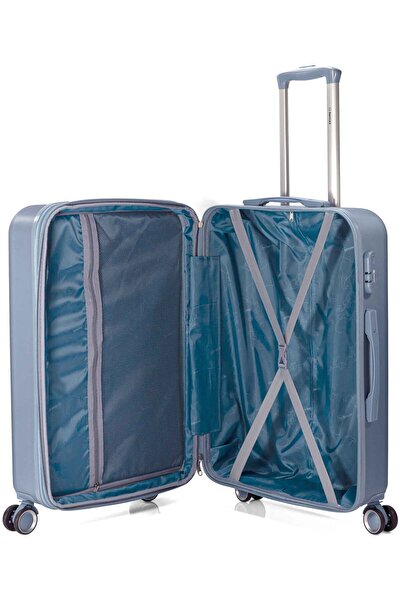 Benzi Cărucior extensibil mediu BZ 5823, ABS, 65x40x24 cm, blocare, 4 roți 360°, albastru deschis