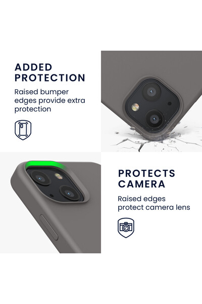 KWmobile Case for iPhone 13 Mini, Silicone, Gray, 55877.155
