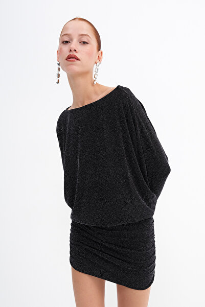 Addax Mini rochie cu șnur cu fir strălucitor E12674