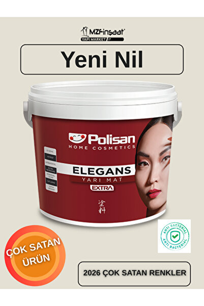 Polisan Elegans Extra Yarı Mat Küf Önleyici İç Cephe Boyası Yeni Nil