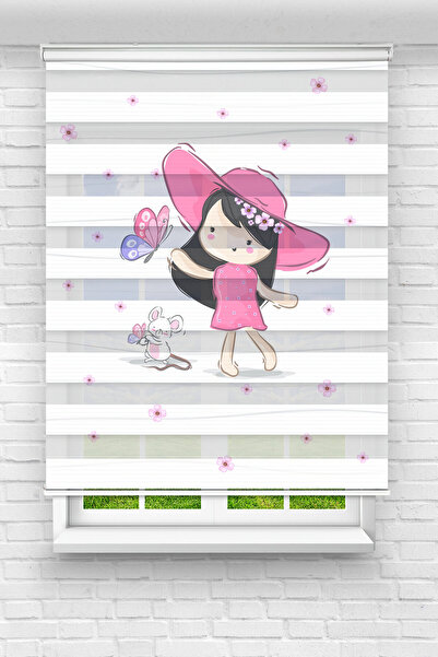 Perdecizade (ENXBOY)KELEBEK ÇOCUK DİJİTAL BASKILI ZEBRA PERDE-COCUK ODASI-STO...