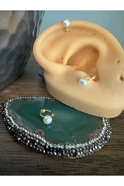 Bylin 925 Ayar Gümüş İncili Gold Mini Halka Piercing/küpe-iç Çap 6mm - 1 Adet