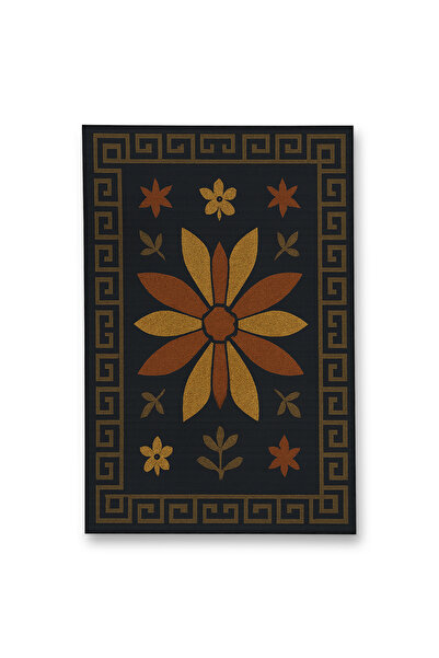 Rugs Modern Halı MOSSO Μαύρο Διακοσμητικό Χαλί με Λουλουδάτο Σχέδιο και Υφαντ...