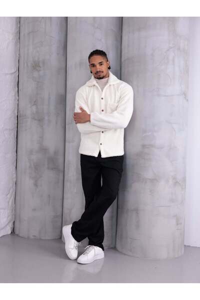 crool SUNİ KUZU DÜĞMELİ CEKET