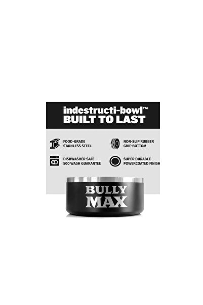 bully max BullyMax Heavy Duty Dog Bowl – Steel – 32oz – S