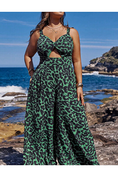 Sheya Salopetă lungă Shein Curve+, verde