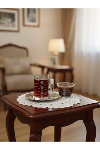 DECOSTYLE 18 Piece Modern Glass Tea Set with Steel Plate |   Premium Hospitality Luxury Presentation Set