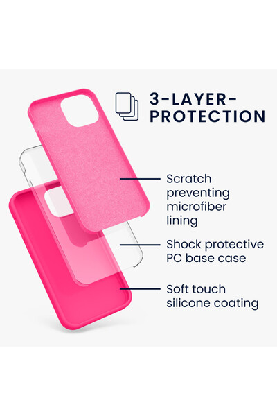 KWmobile Case for iPhone 13 Mini, Silicone, Pink, 55877.77